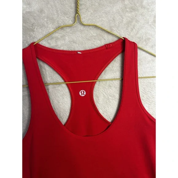 Lululemon Womens Cool Racerback Tank Top Red Athletic Yoga Slim Fit - Picture 3 of 4